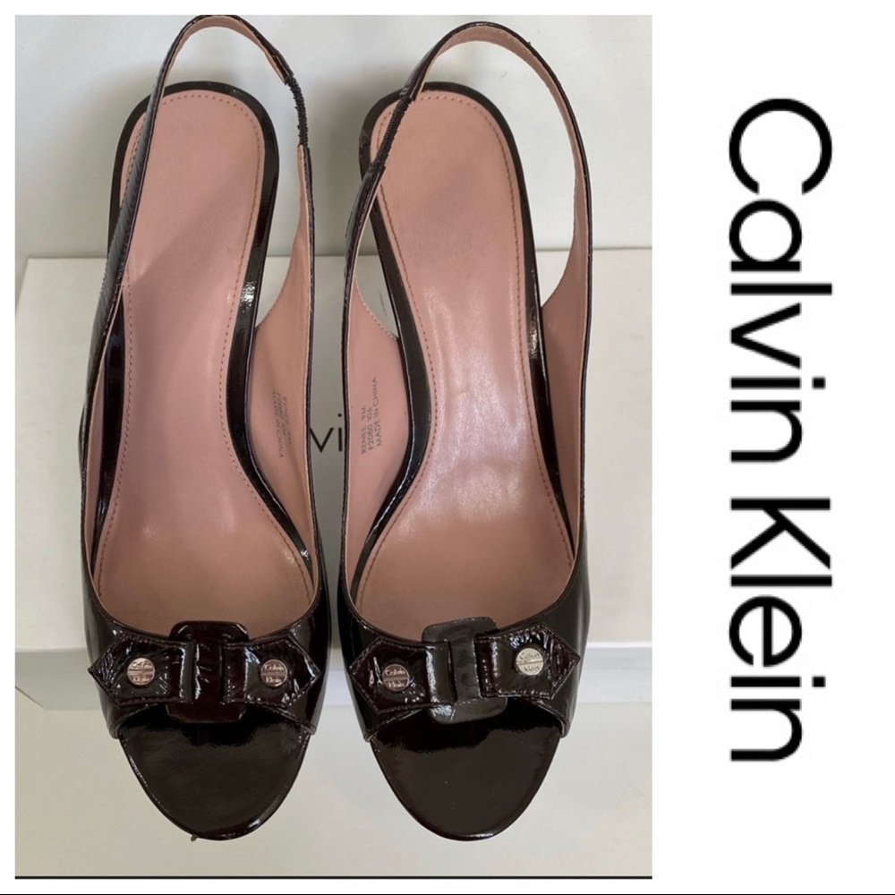 Calvin Klein Patent Slingback Heel, 9